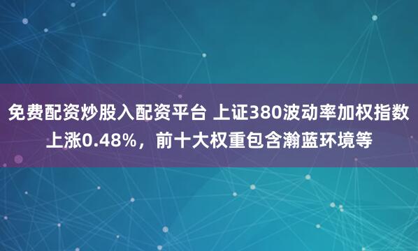 免费配资炒股入配资平台 上证380波动率加权指数上涨0.48%，前十大权重包含瀚蓝环境等